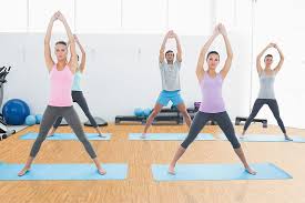 Silver Birch Forna Cork Flooring Sporty Class Doing Pilate Exercises Fitness Yoga Pilates Studio Pilates Pilates Workout
