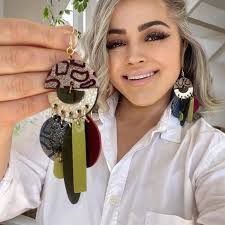 Abstract Colorful Statement Earrings Unique Colorful Dangle Earrings  Double-sided Leather Earrings Unique Gift for Her Birthday