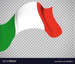 Italy flag on transparent background Royalty Free Vector