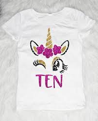 Birthday Outfits For 10 Year Olds Ten Winking Unicorn Birthday Shirt Birthday Girl Shirt Birthday Glitter Unicorn Girl 10 Year Old Bi Unicorn Birthday Outfit Birthday Girl Shirt Birthday Shirts