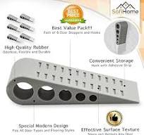 Door Stopper 6 Pack [1.3" high] - Bonus Holders - SofiHome Premium Heavy  Duty Door Stop Rubber Wedge with Decorative Holder - Ideal for Large &  Small ...