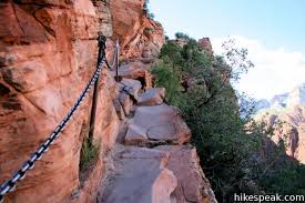 The trail to angels landing, zion national park, utah, is a steep, 2.5 mile route to a rocky viewpoint 1,500 feet above zion canyon and the the virgin river. Angels Landing Trail Zion National Park Hikespeak Com