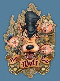 Share the best gifs now >>>. The Big Bad Wolf Bad Wolf Tattoo Vintage Cartoon Pig Art
