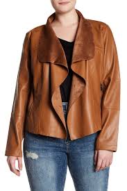Bagatelle Drape Faux Leather Jacket Plus Size Nordstrom Rack
