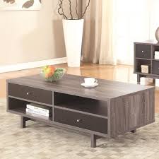 Once it is stained and varnished, it is very durable and can withstand a lot of wear and tear. Best Selling Contemporary 2 Drawer Dual Finish Coffee Table In Wooden Frame Black And Gray Accuweather Shop