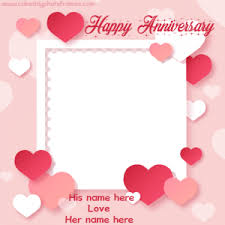 Create your own printable & online happy anniversary cards. Wedding Anniversary Card With Name And Photo Cakedayphotoframes