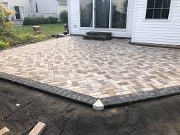 In this case, the pavers are organized in alternate directions, in such a way that they form a v shape. Brick Doctor Bill Old Brick Paver Patio Steps Replaced In Ann Arbor