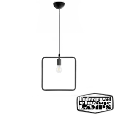 All flush mount lights semi flush mounts pendants chandeliers track lights light bulbs light controller floor lamps recessed light. Square Black Pendant Lamp In Metal With Lamp Holder For E27 Bulb Diffusione Luce Srl