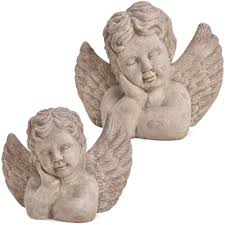 Sandsteinfiguren ❯ 34 figuren aus stein 795.00 € gartenstatuen für den garten aus elbsandsteinguss. Engelsbuste Engel Deko Figuren Grabengel Grabschmuck Ton Braun 1 Stk 2 Grossen Kaufen Matches21