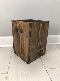 Rustic Garbage Can Bathroom Trash Can 4 Gallon Trush By Lightrooom Bathroom Trash Can Bedroom Trash Can Wooden Trash Can