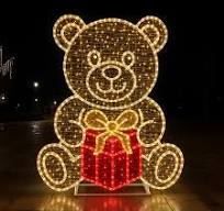 OEM Factory Instock Teddy Bear Polyester Home Decoration Stuffed Animal  with Red Christmas Hat Festive Holiday Plush Toys
