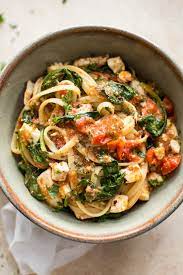 Chicken Feta Spinach Pasta Salt Lavender