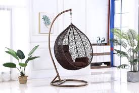 ravenna rattan swing hanging egg chair patio garden indoor outdoor brown with cushion hanging egg chair egg chair basket chair