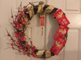 Chinese New Year Wreath Year Of The Rooster Trang Tri Vong Hoa Trang Tri Li Xi