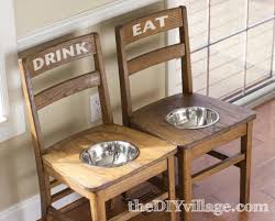 Diy Dog Bowl Chairs Elevated Feeding Station The Diy Village Old Chairs Old Chair Diy Dog Stuff