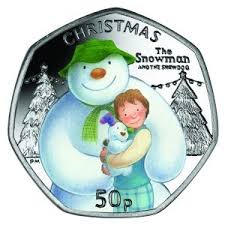 Isle Of Man 2014 The Snowman And The Snowdog Coloured Proof Sterling Silver 50p Coin Coin Collecting 50p Coin Rare British Coins
