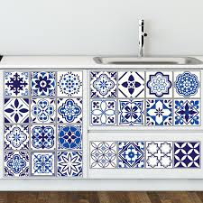 White kitchen blue moroccan tile backsplash. Walplus 4 X 4 24 Pcs Peel And Stick Tile Backsplash For Kitchen Bathroom Decor Kitchen Decor Spanish And Moroccan Blue Tiles Wall Stickers Mix Walmart Com Walmart Com