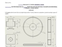 Solidworks Sinav Sorulari Sinav Ornekleri Makine Egitimi 3d Cizimler Egitim Semboller