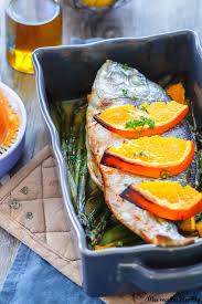 Dorade Au Four A L Orange Et Au Citron Mes Recettes Healthy Recette Dorade Au Four Recette Dorade Recette