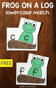 Frog On A Log Lowercase Letter Match Alphabet Activities Preschool Letter Matching Preschool Letter Recognition Preschool