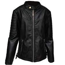 Button Collar Boys Coat Motorcycle Leather Jacket Pu Outer Shell Us 11 64 13 Piece Oem Service Fu Leather Jacket Pu Leather Jacket Leather Jacket Girl