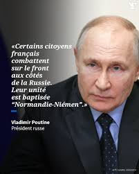 Vladimir Poutine a indiqué que des citoyens français participaient à des  opérations militaires aux côtés des forces russes en Ukraine.