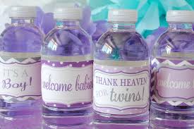 Twins Baby Shower For Twins Water Bottle Labels We Print Your Design Waterproof And Colorfa Baby Shower Water Bottles Water Bottle Labels Baby Shower Bottle