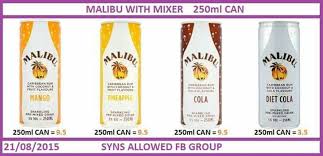 Malibu Cans Syns Diet Cola Cola Drinks Slimming World Recipes