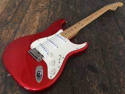 Fender Chrome Red Stratocaster Electric Guitar Made In Usa With Hard Case Electric Guitar Guitar Prs Guitar