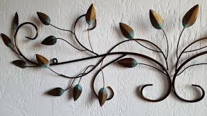 On Sale Metal Wall Art Metal Vines And Leaf Wall Decor Vintage Looking Turquoise Copper Antique Gold Bedroom Wal Metal Wall Art Wall Decor Bedroom Tin Foil Art