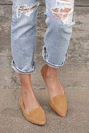 This suede open toe mule from fabienne chapot has a block heel. Cute Leather Loafers Camel Loafers Suede Loafers Lulus