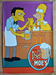 The Simpsons Duff at Moe's Authentic Licensed 2001 Poster - Etsy UK