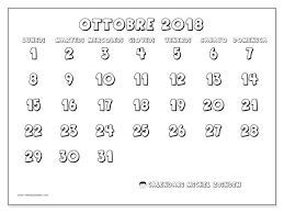 Calendario Da Stampare Ottobre 2017