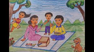 Easy, step by step how to draw picnic drawing tutorials for kids. How To Draw Family Picnic Scenery Step By Step L Picnic Drawing For Beginners L How To Draw A Picnic Youtube