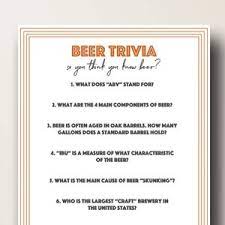 The game looks amazing and is a . Printable Beer Trivia Game Cards Beer Tasting Party 5x7 Etsy