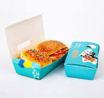Customized Logo Printed Sandwich Hamburger Takeaway Food Packaging Box for  6X6 Inch Burger Boxes