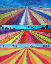 Lente Keukenhof Perspectief Perspectief Tekening Perspectief Landschap