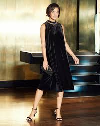 1960s Style Cocktail Prom Formal Dresses Black Swing Dress 1960s Fashion Velvet Swing Dress