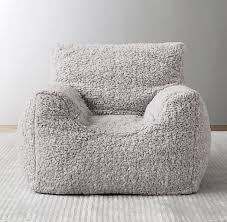 Heathered Sherpa Bean Bag Chair Grey Bean Bag Chair Bean Bag Chair Kids Bag Chair