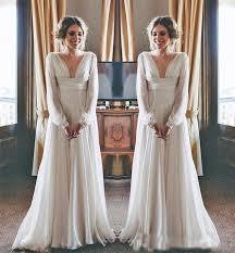 Here we show unique ideas for a plus size wedding dress with sleeves that you can wear on your sacred day. Vintage Boho Wedding Dresses 2019 Long Sleeves V Neck Plus Size Chiffon Cheap Beach Country Maternity Bridal Gowns Greek Style Wedding Dresses Aliexpress