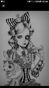 Black Alice In Wonderland Tattoos Pin By Heather Hardy On Alice Wonderland Tattoo Alice In Wonderland Steampunk Alice In Wonderland