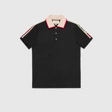 Cotton Polo With Gucci Stripe