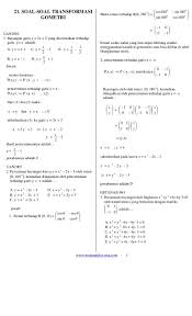 21 Soal Soal Transformasi Geometri