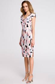Pencil Pastel Abstract Print Dress With Cup Sleeves Abstract Print Dress Dresses Cocktail Attire