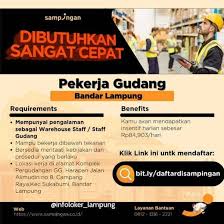 Jul 01, 2021 · jika anda tertarik dan sesuai dengan kualifikasi lowongan ini, silahkan kirim cv terbaru dan berkas lamaran kerja anda langsung ke: Lowongan Kerja Loker Terbaru Di Bandar Lampung Atmago
