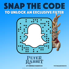 Snapchat please upload a filter with a transparent background; Peter Rabbit Movie Every Bunny Make Sure To Snap This Code For An Exclusive Peter Rabbit Filter Facebook