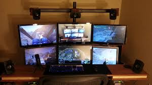 The home office desk dual monitors metal frame is outfitted with a steel frame raising mechanism that mimics. The Official Desk Of 1337 Pwnage The Official Site Of 1337 Pwnage