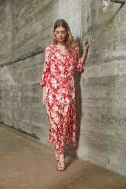 Free shipping & returns available. Maxi Dress With Floral Pattern Red White 0073692 0351 Oui Online Shop