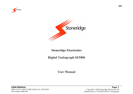 Stoneridge Electronics Digital Tachograph Se5000 User Manual
