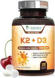 Vitamin d is required for optimal calcium absorption. Amazon Com Vitamin K2 Mk7 With D3 Supplement High Potency Vitamin D Complex Chewable For Better Absorption Made In Usa Support For Your Bones Teeth Non Gmo 60 Tablets Health